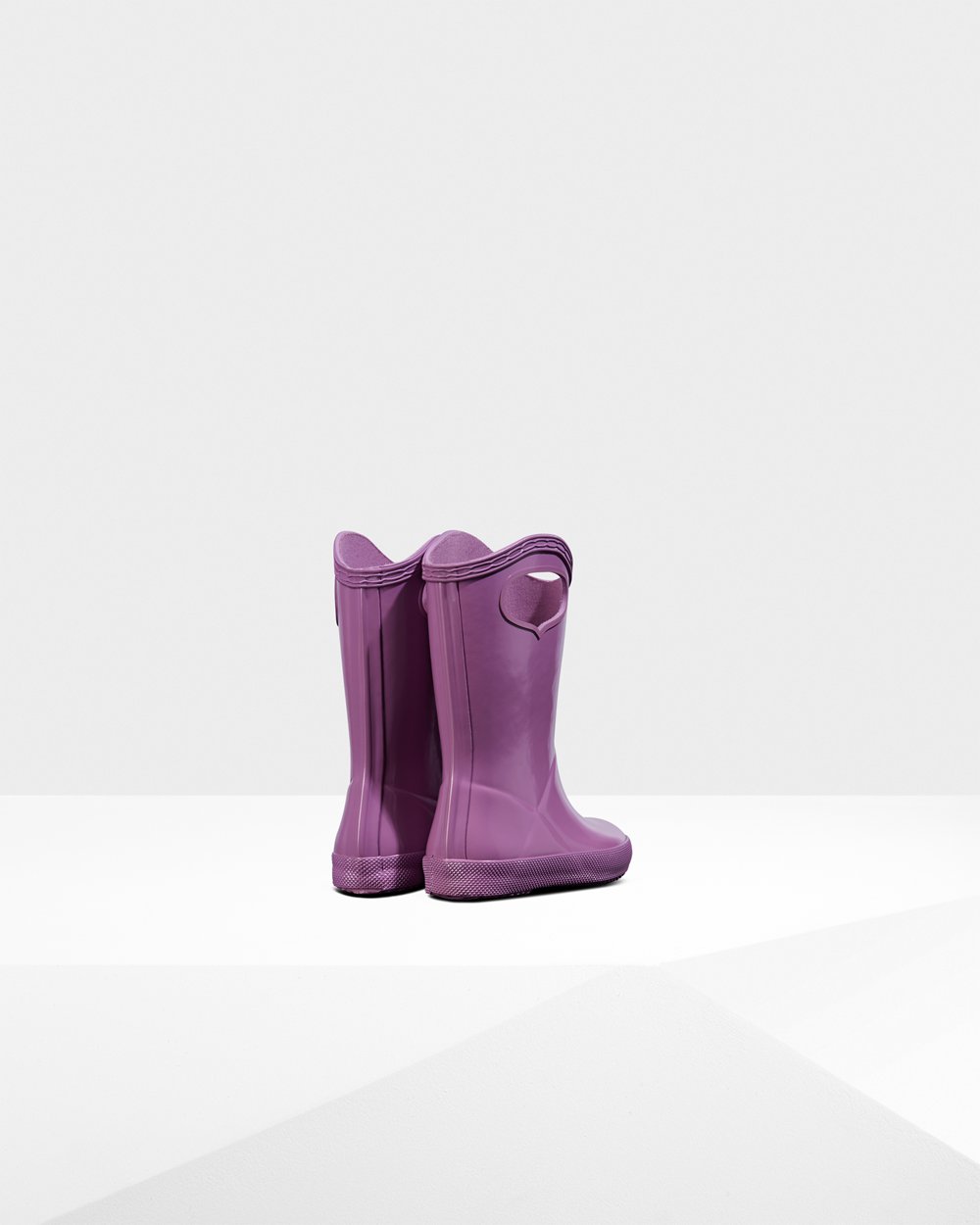 Hunter Original First Classic Grab Handle Gloss Rain Boots - Sale Online Kids Purple - RLFKQO417